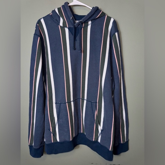 Abercrombie & Fitch Other - Abercrombie & Fitch Men’s Blue Striped Men's Hooded Sweatshirt Soft Fleece XXL